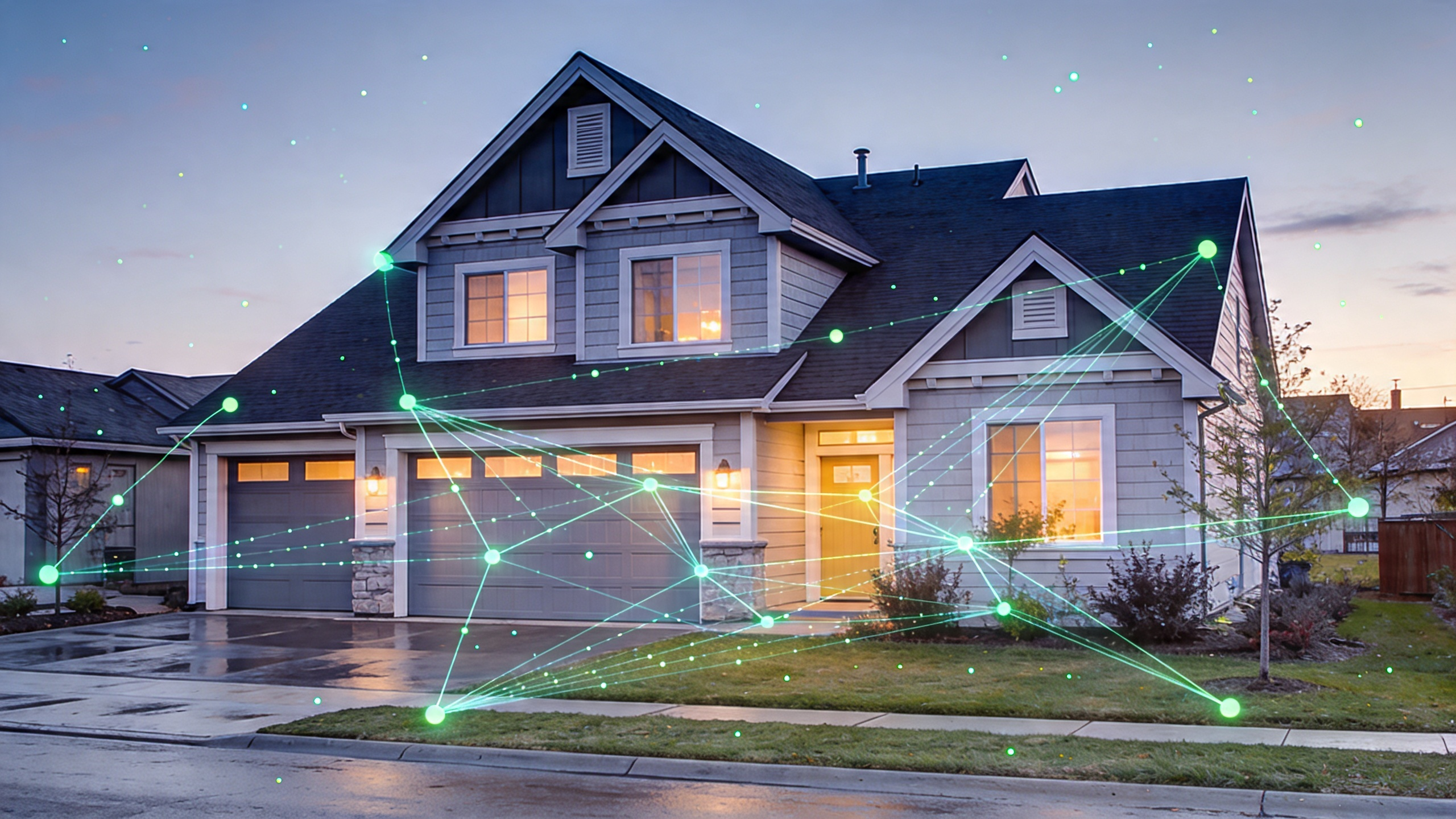 residential home in naperville IL displaying signal lights through out the entire property full coverage